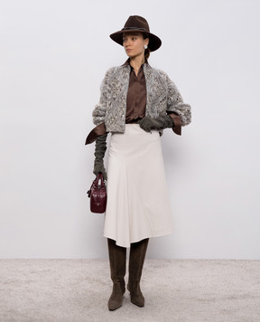 Brunello Cucinelli Коричневая блуза из шелка M0C59NR516