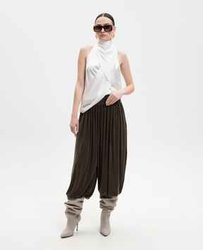 Balmain Белый топ из шелка GF0AG905SE95