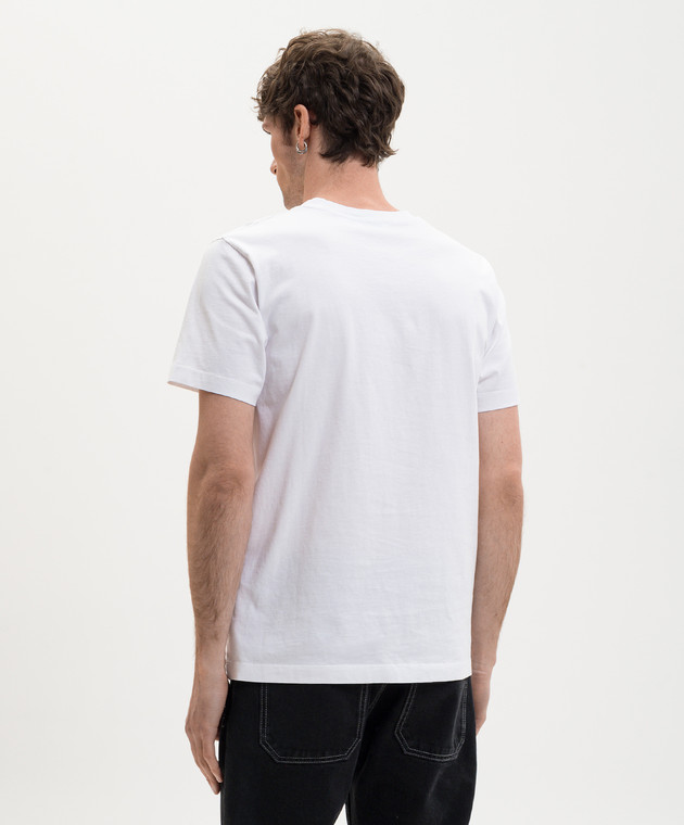 Off-White Белая футболка с вышивкой логотипа 44MAA027S26J009 изображение 4