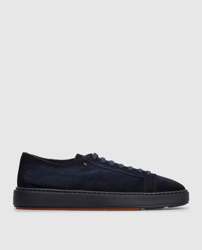 Santoni Синие замшевые кроссовки с логотипом MBCD21571OCACAOL