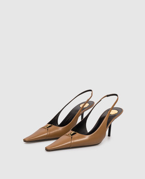 Saint Laurent Коричневі шкіряні слінгбеки BABYLONE BRETEUIL 858966AADF1