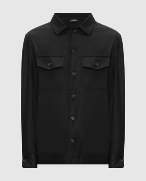 Castangia dal 1850 Черная рубашка из шерсти SESHIRT1I26