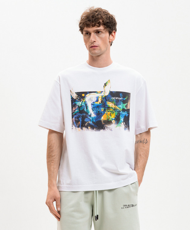 Off-White Белая футболка Caravaggio 44MAA120S26J00C изображение 3