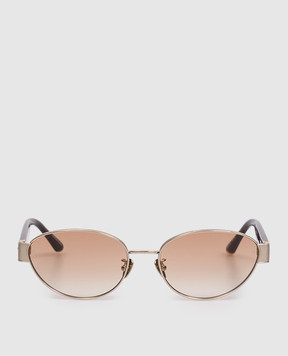 Linda Farrow Коричневые солнцезащитные очки Sheri с позолотой LFL1656C2SUN