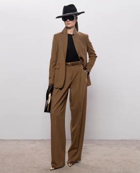Max Mara Жакет VOLPINO коричневого цвета из шерсти MSTVOLPINO