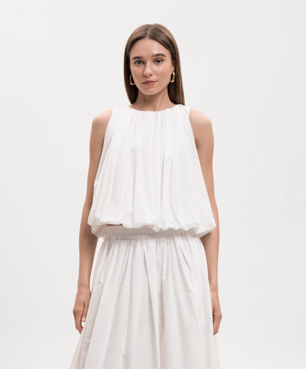 Max Mara Weekend Білий топ WKIANGEL з драпіруванням WKIANGEL зображення 3
