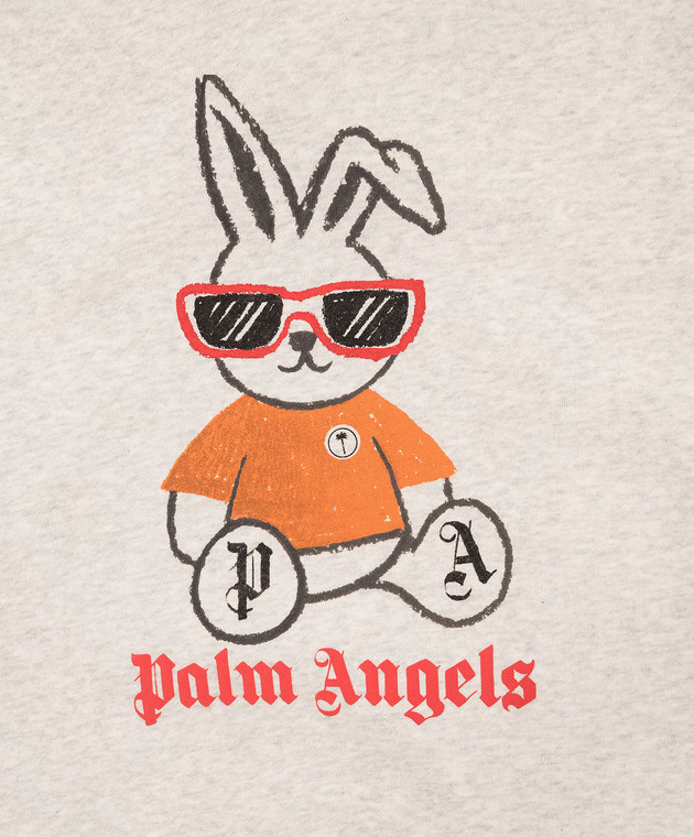 Palm Angels Детское серое меланжево худи с принтом F6PAJBHS098 изображение 3