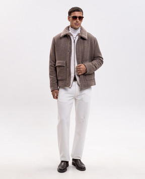Canali Коричневая куртка из шерсти и кашемира SG03517O41108