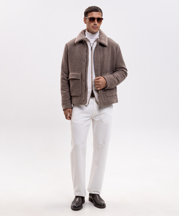 Canali Кардиган з вовни та кашеміру кольору айворі MK02547C1238 зображення 2