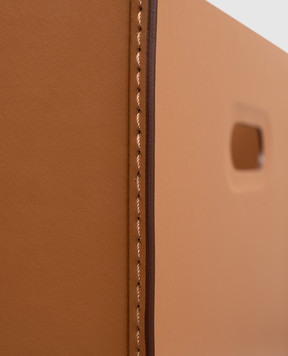 Treesseci Коричневий шкіряний кошик для білизни MERIDIEN MER63AIN