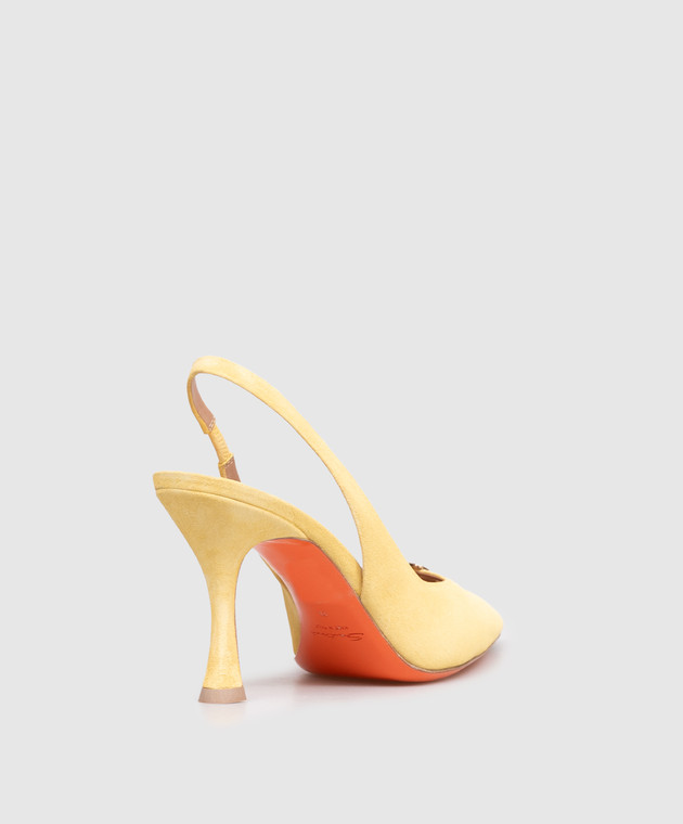 Santoni Жовті замшеві слінгбеки WDBH72106HA2NHZW зображення 3