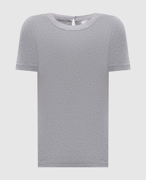 Peserico Сіра футболка з ланцюжом моніль A06872J05669A