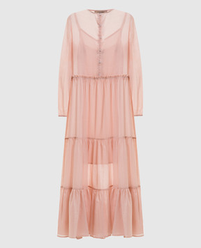 Twinset Рожева сукня міді з оборками 261TF2051