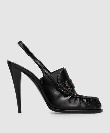 Черные кожаные слингбеки LE LOAFER