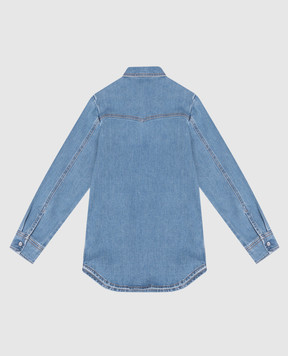 Moncler ENFANT Детская синяя джинсовая рубашка с нашивкой L29542F00001598A1