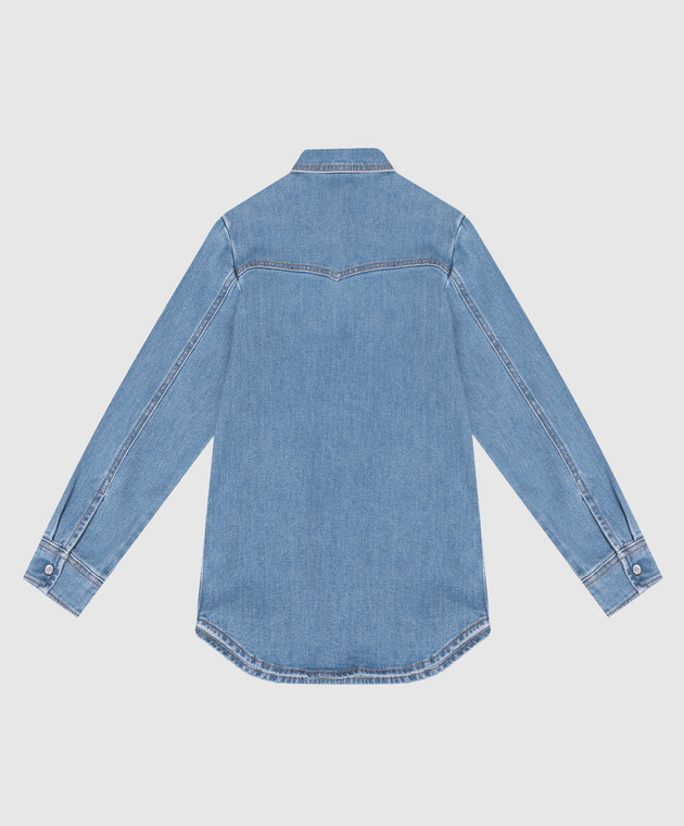 Moncler ENFANT Дитяча синя джинсова сорочка з нашивкою L29542F00001598A1 зображення 2