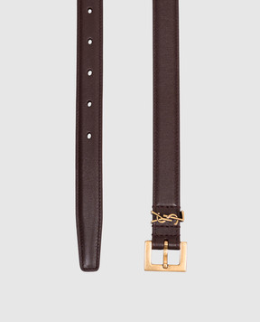 Saint Laurent Бордовый кожаный ремень Cassandre 554465BOO0W