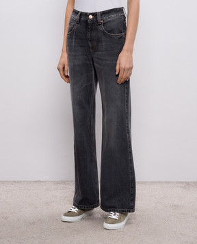 Brunello Cucinelli Черные джинсы клеш с эффектом потертости MA095P4045