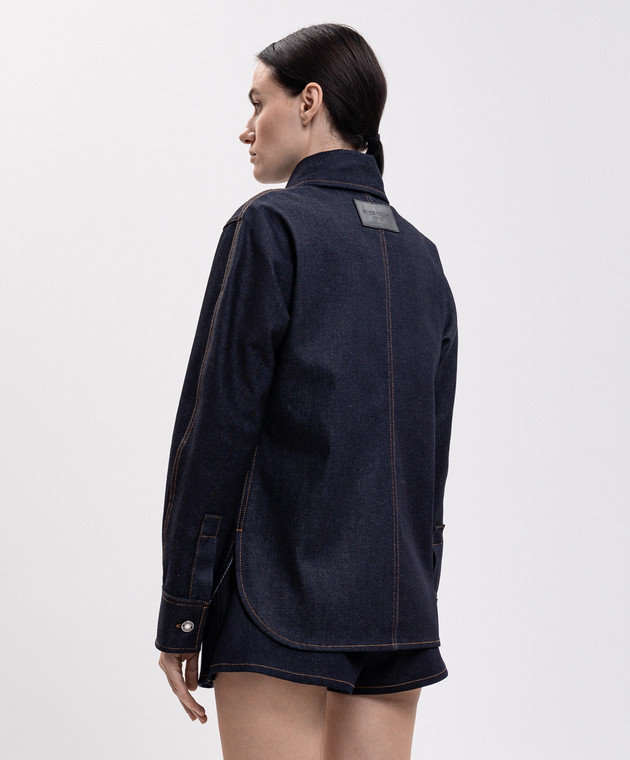 Givenchy Синя джинсова сорочка з патчем логотипа BW61NJ519A зображення 4