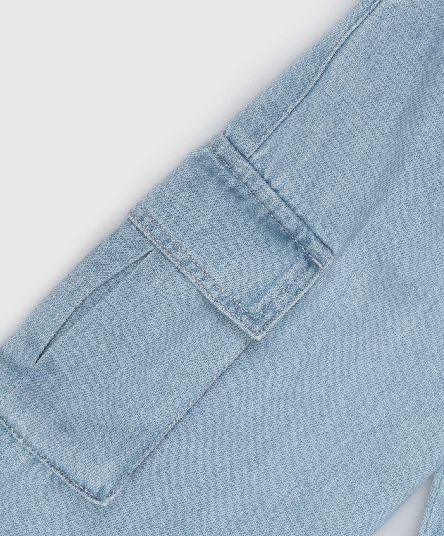 Off-White Дитячі блакитні джинси-карго з патчем логотипа 44BYB002S26D001 зображення 3