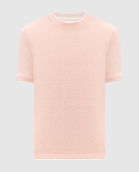 Brunello Cucinelli Рожева футболка з льоном MW8357427