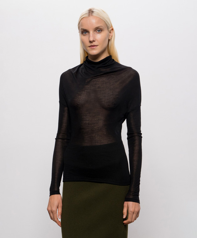 Victoria Beckham Черный топ с шерстью 1426JTP007656A изображение 3