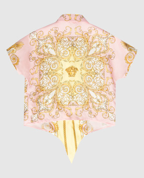 Versace Детская розовая блуза из шелка 10185131A17228
