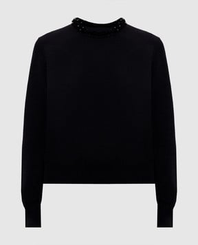 Jil Sander Чорний светр з вовни з паєтками J03GP0183J14819