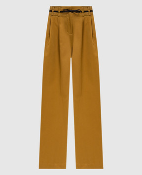 Twinset Коричневі штани з льоном 261TP2203