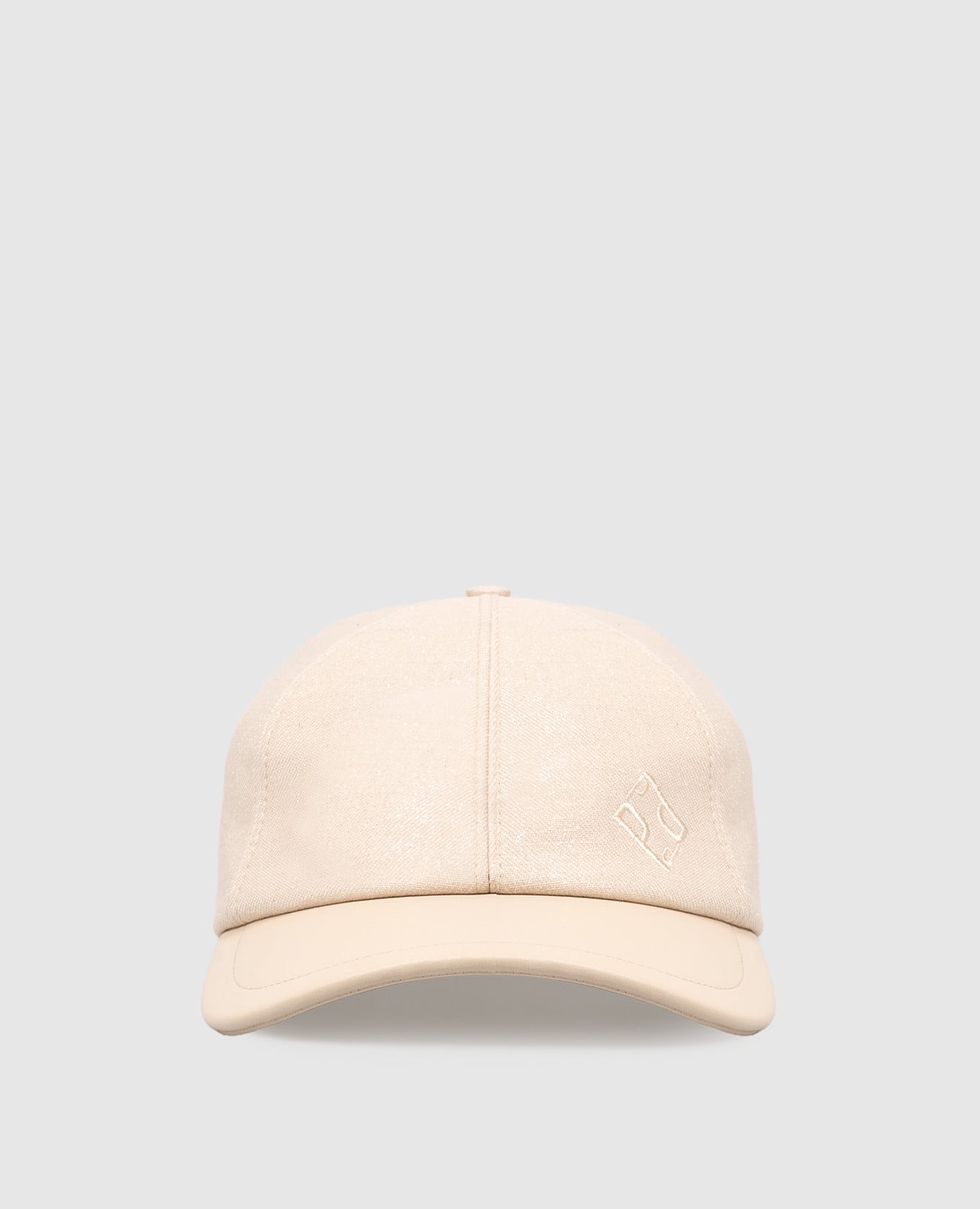 Бежевая комбинированная кепка с люрексом