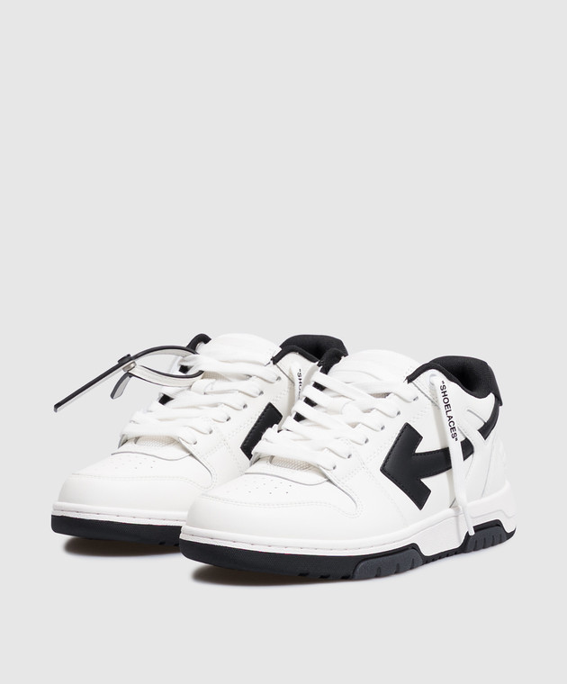 Off-White Білі шкіряні кросівки Out Of Office з принтом логотипа W259C9L018 зображення 2