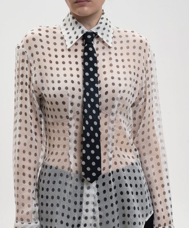 Ermanno Scervino Черный галстук из шелка в горох D482R700XPN изображение 2