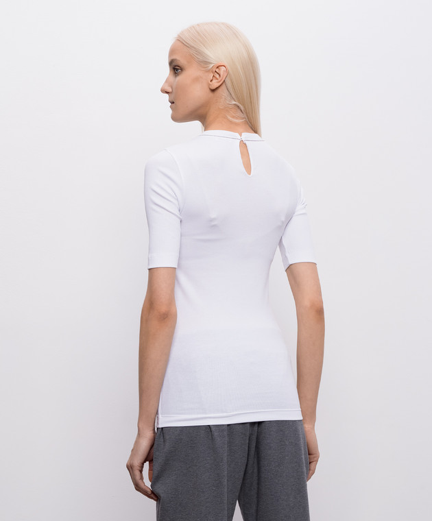 Brunello Cucinelli Белый топ с цепочкой мониль MPTC8BJ310 изображение 4