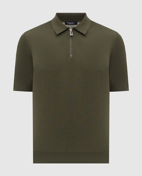 Stefano Ricci Зелене поло із шовку зі шкірою крокодила K616006Z41F26102