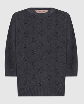 Twinset Серый топ с кашемиром 262TP3020