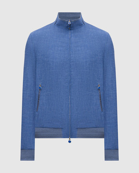 Castangia dal 1850 Синя куртка з вовни, шовку та льону AQMOD5426