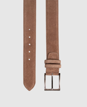 Cashmere&Whiskey Замшевый ремень коричневого цвета SUEDE