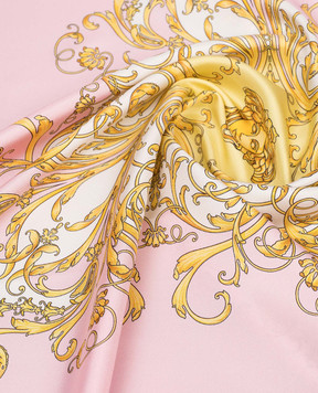 Versace Рожева хустка із шовку в принт Бароко 10016001A17059