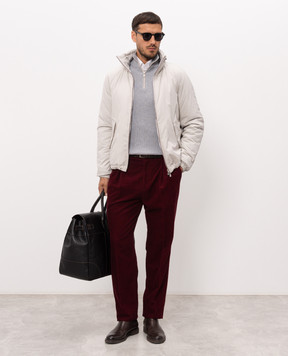 Brunello Cucinelli Бордовые вельветовые брюки с патчем M279D3030F