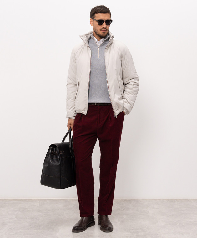 Brunello Cucinelli Бордові вельветові штани з патчем M279D3030F зображення 2