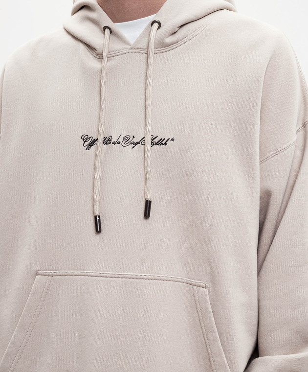 Off-White Бежеве худі з вишивкою 44MBB085S26F004 зображення 5