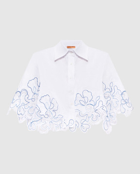Ermanno Scervino Life Біла укорочена сорочка з льону D484K304ZQR