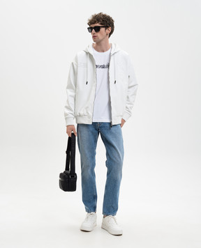 Off-White Біла шкіряна куртка 44XJA13RS26L003