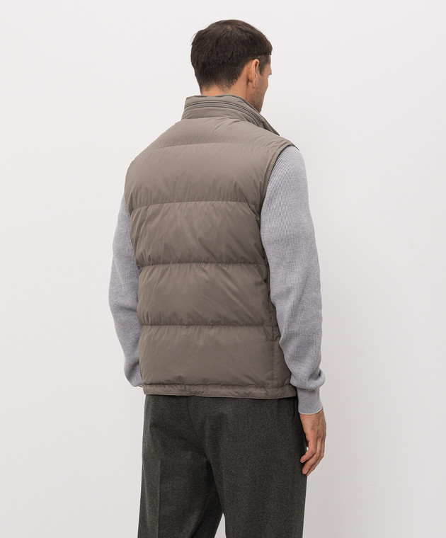 Brunello Cucinelli Сірий пуховий жилет MV4081611 зображення 4