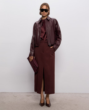 Brunello Cucinelli Бордовий топ із шовку MPC59EH500