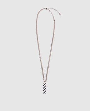 Off-White Сріблястий ланцюжок з підвіскою Diag OMOB15WC99MET001