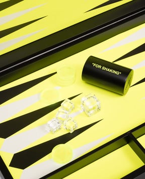 Off-White Чорний набір для гри в нарди з логотипом OHZH03CT25MAT001