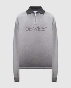 Off-White Сірий світшот-поло з принтом логотипа 44MAD00NF5F006
