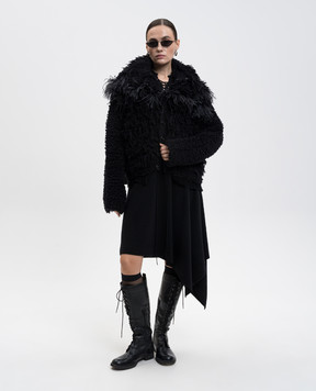 Ann Demeulemeester Черный кардиган с шерстью и перьями страуса B0013516KN082