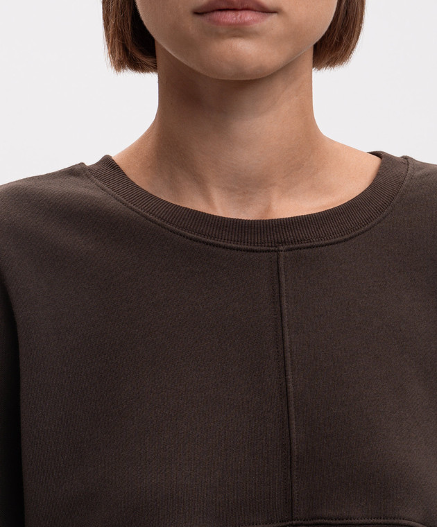 Twinset Коричневый свитшот с акцентными швами 262TP272A изображение 5